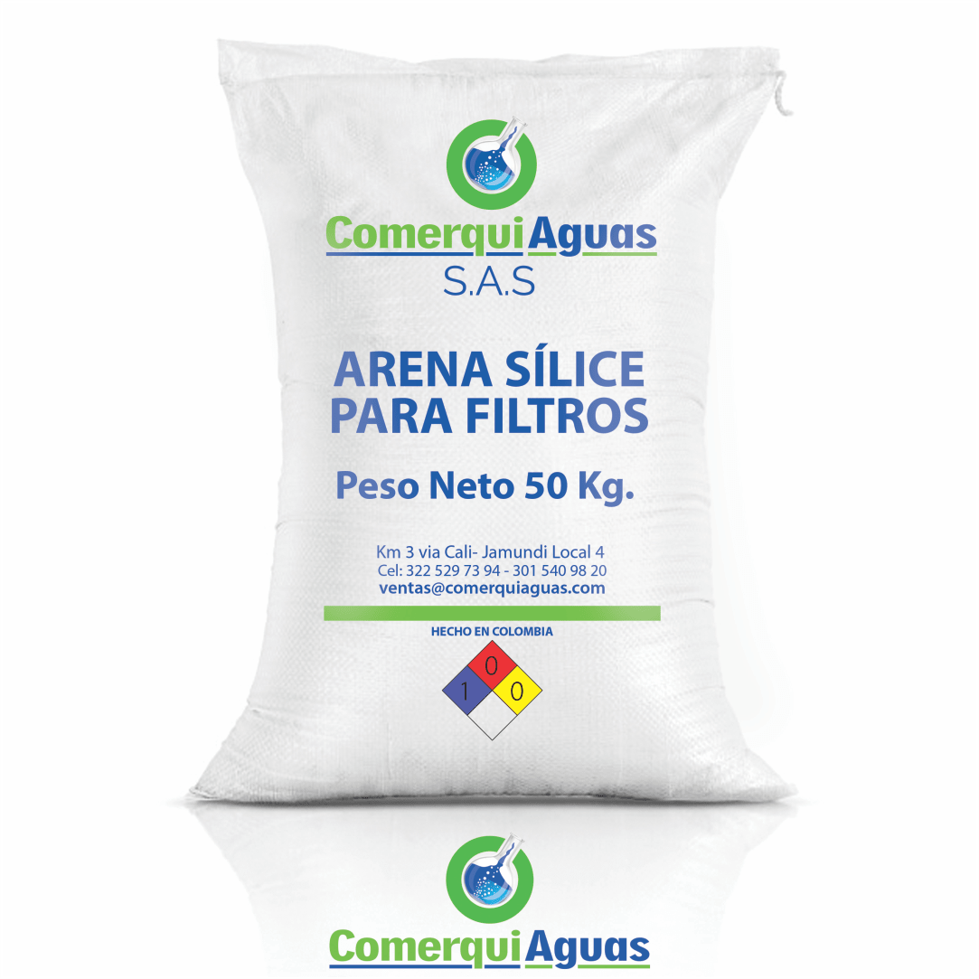 Arena Sílice Para Filtros x 50 Kg  Comerquiaguas S.A.S. - Químicos Para  Tratamiento de Aguas